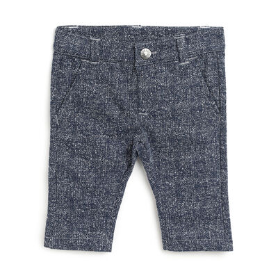 Boys Blue Solid Long Trousers